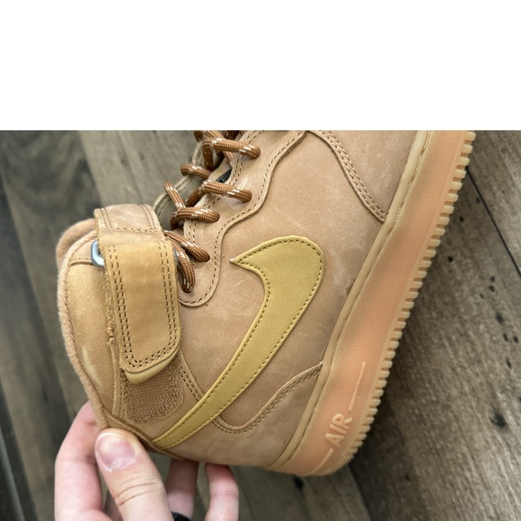 Nike Air Force 1 Mid '07 Flax/Wheat Gum Light Brown Shoes Size 12 EUC - Picture 8 of 12